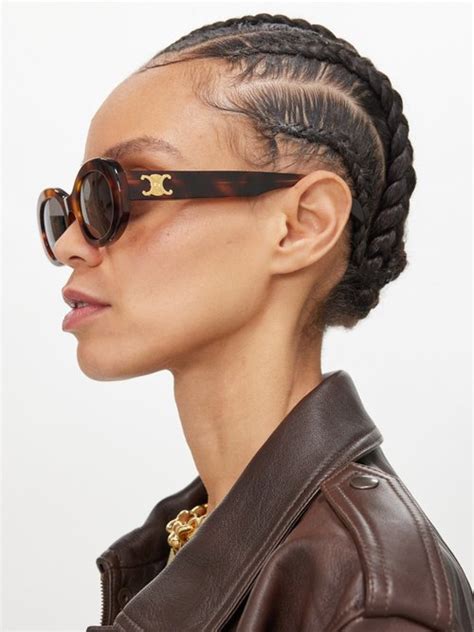 celine havana oval triomphe tortoise sunglasses